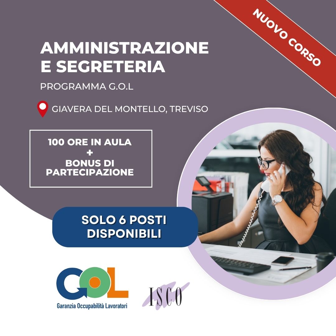 Corso di amministrazione e segreteria a Giavera del Montello