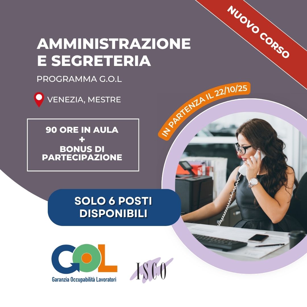 corso amministrazione e segreteria mestre