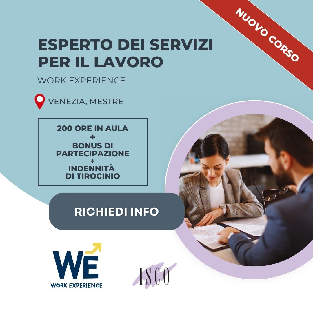 Esperto dei Servizi per il Lavoro corso gratuito a Mestre