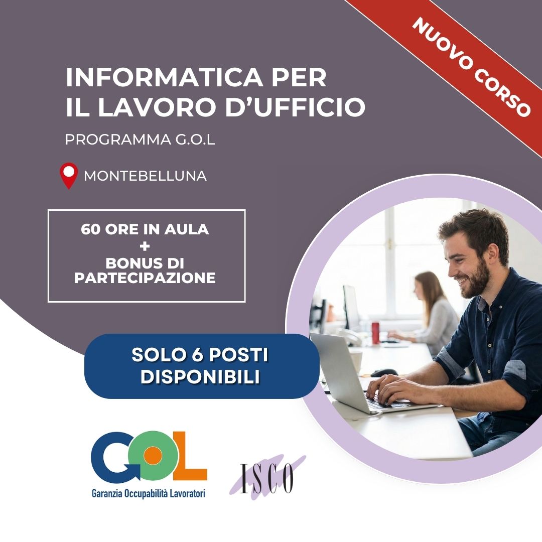 Corso d'informatica per lavoro d'ufficio a montebelluna