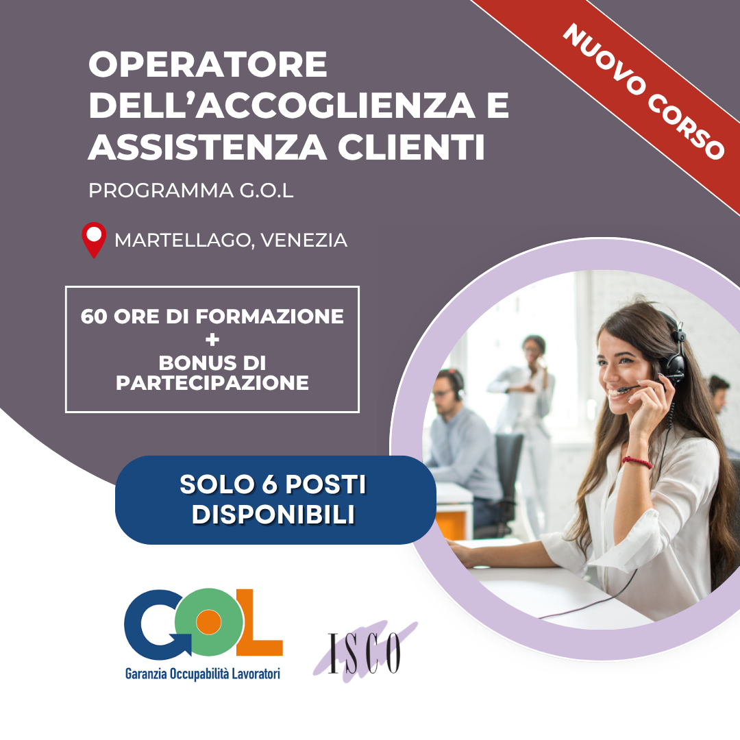Corso GOL in accoglienza del cliente