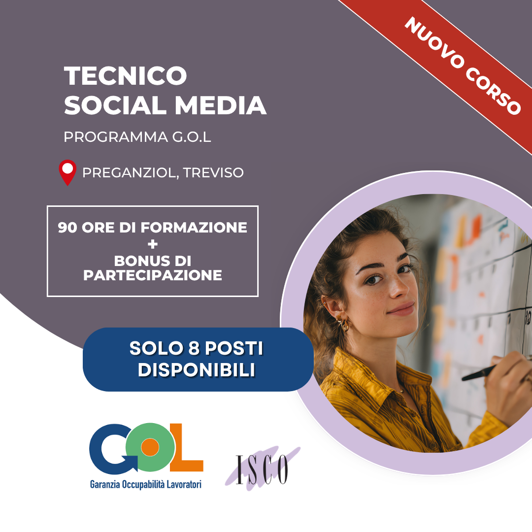 Corso GOL Tecnico Social Media a Preganziol, Treviso