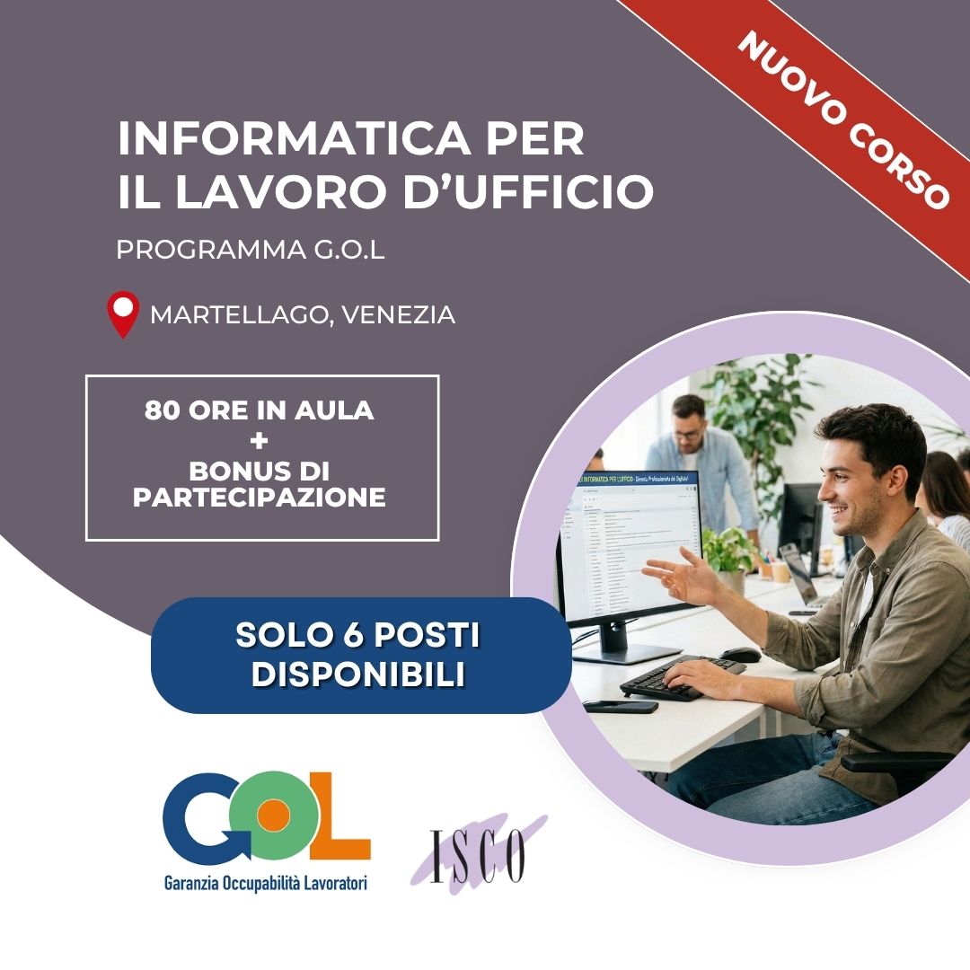 Corso di Informatica per il lavoro d'ufficio a martellago