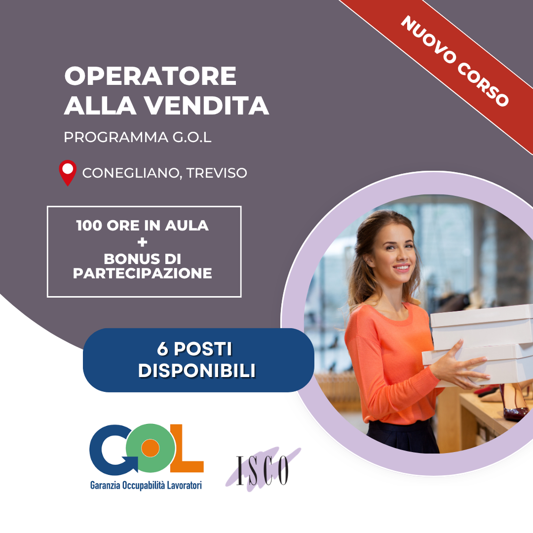 Corso GOL per operatore alla vendita a Conegliano